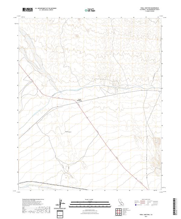 US Topo 7.5-minute map for Vidal Junction CA