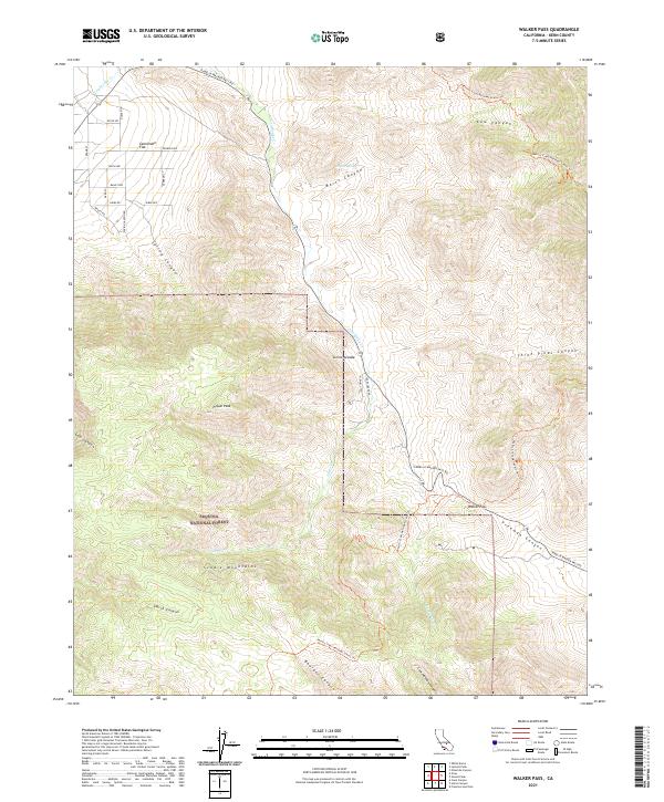 US Topo 7.5-minute map for Walker Pass CA