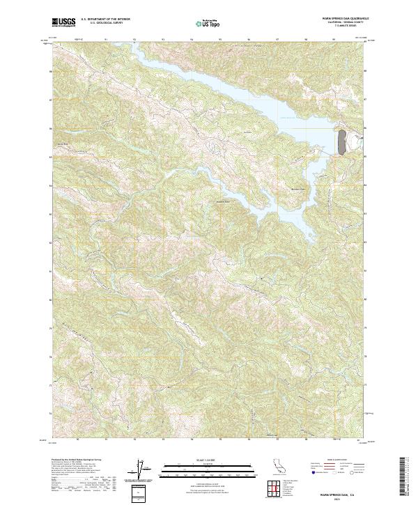 US Topo 7.5-minute map for Warm Springs Dam CA
