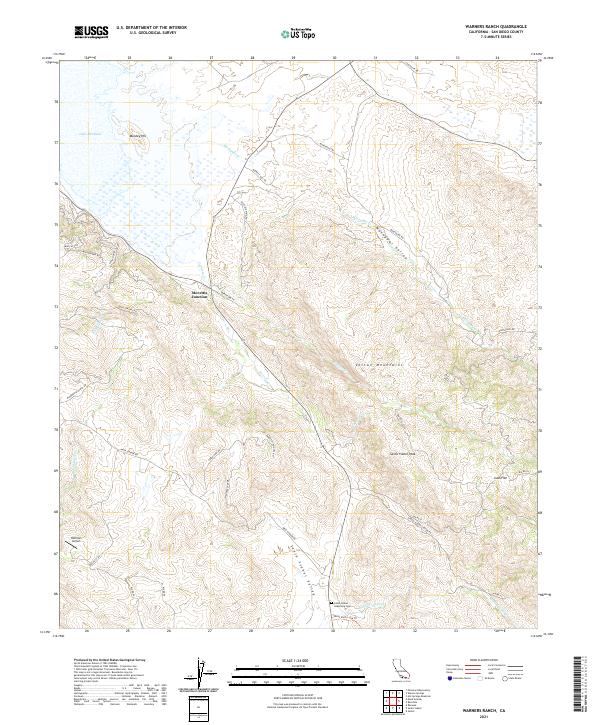 US Topo 7.5-minute map for Warners Ranch CA