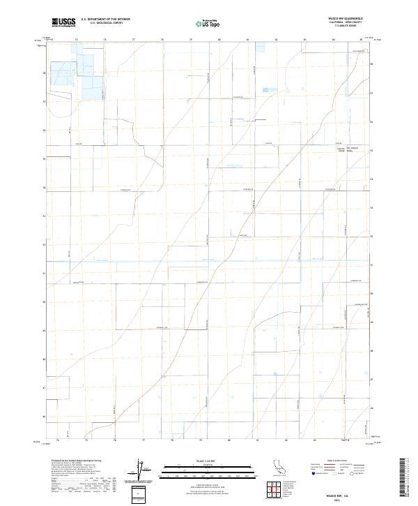 US Topo 7.5-minute map for Wasco NW CA