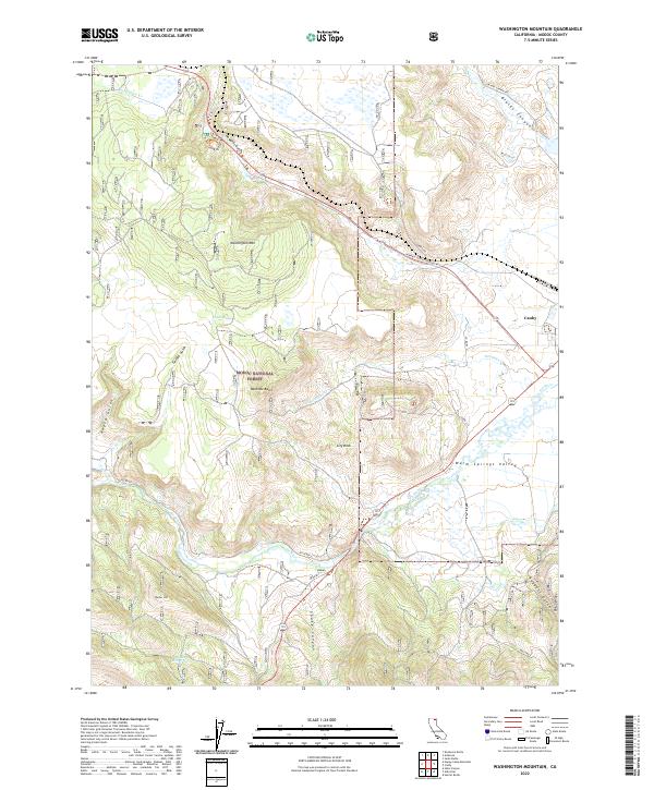 US Topo 7.5-minute map for Washington Mountain CA