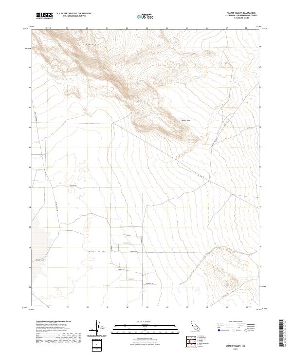 US Topo 7.5-minute map for Water Valley CA