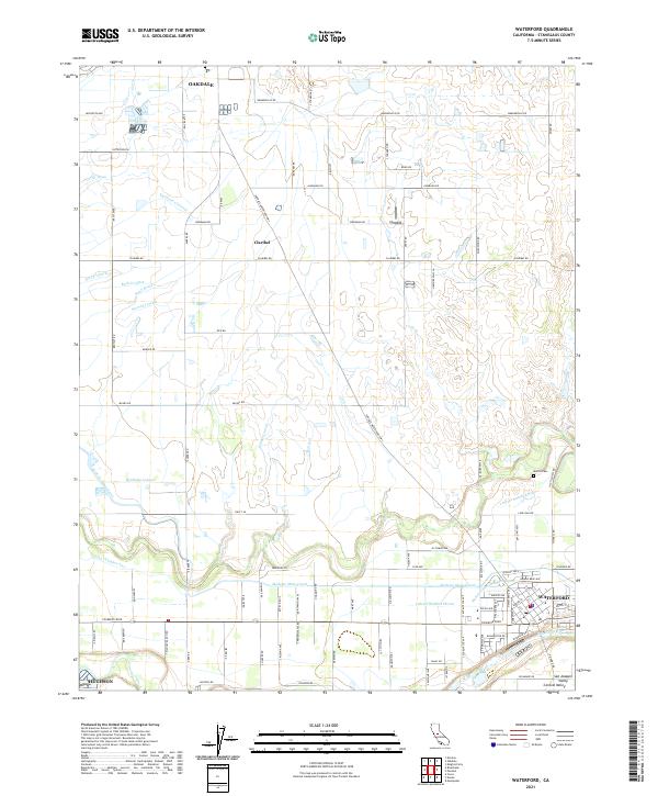 US Topo 7.5-minute map for Waterford CA