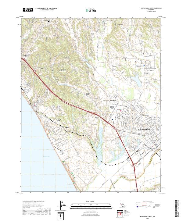 US Topo 7.5-minute map for Watsonville West CA