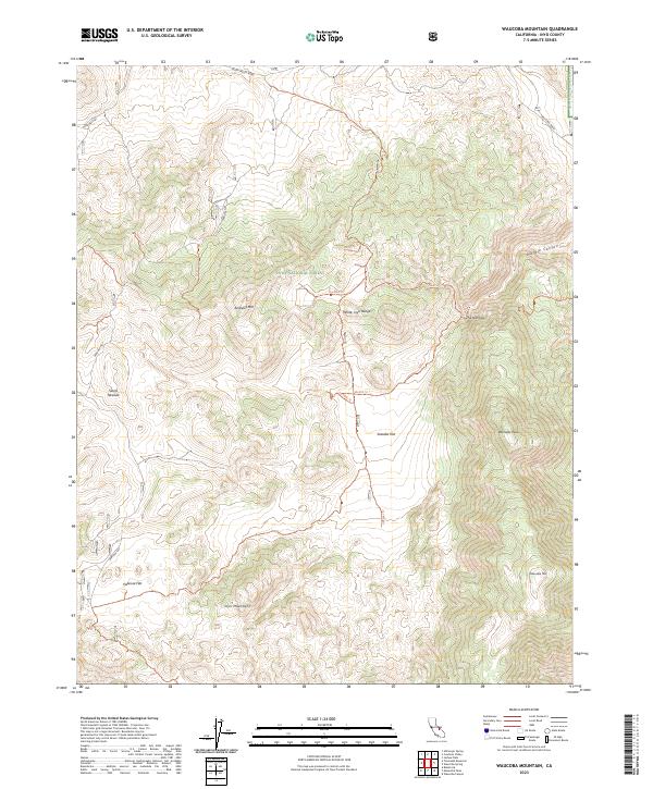 US Topo 7.5-minute map for Waucoba Mountain CA