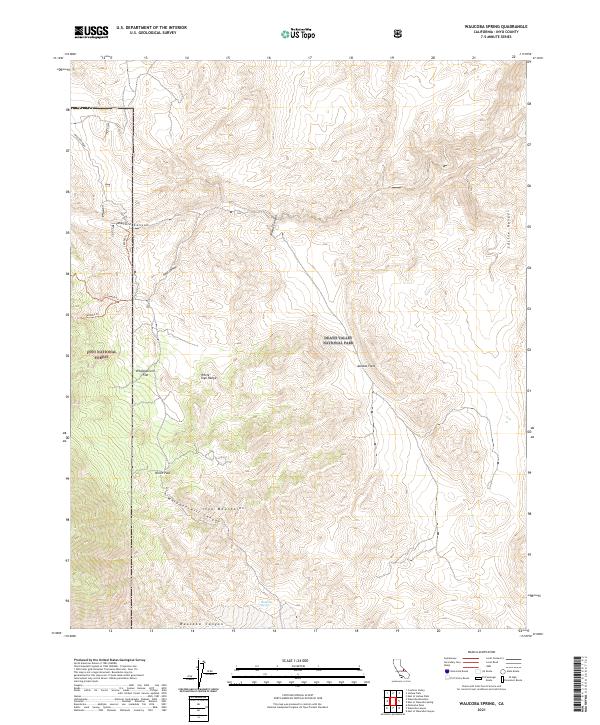 US Topo 7.5-minute map for Waucoba Spring CA