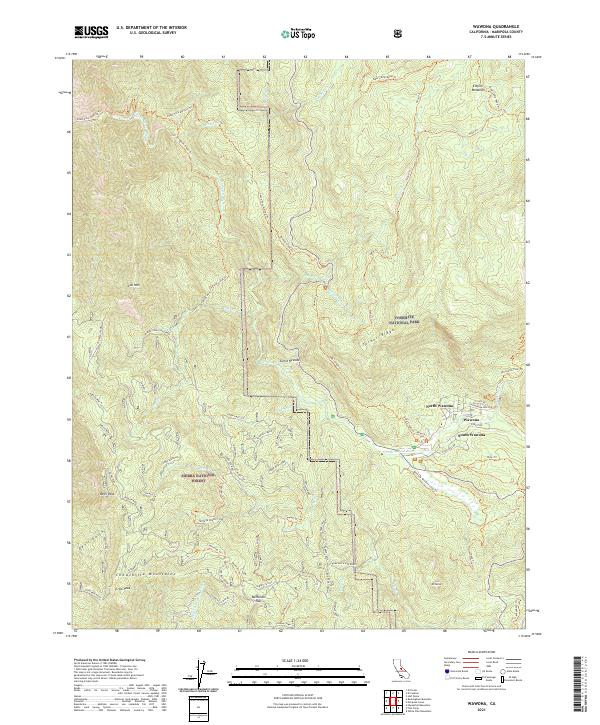 US Topo 7.5-minute map for Wawona CA