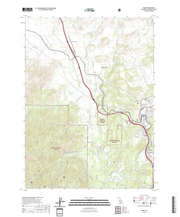 US Topo 7.5-minute map for Weed CA