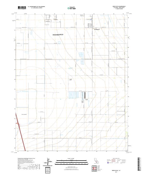 US Topo 7.5-minute map for Weed Patch CA