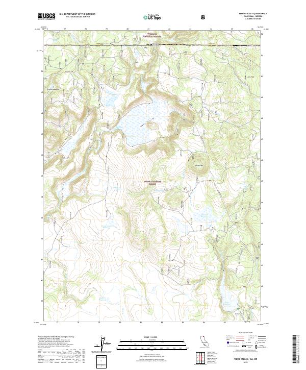 US Topo 7.5-minute map for Weed Valley CAOR