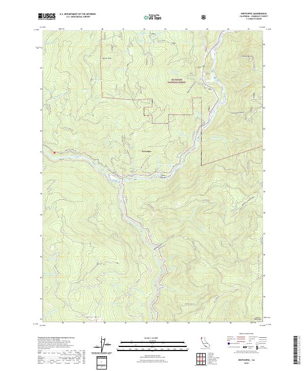 US Topo 7.5-minute map for Weitchpec CA