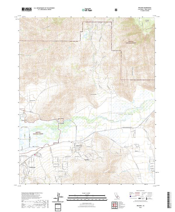 US Topo 7.5-minute map for Weldon CA