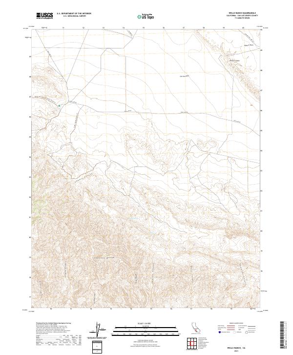 US Topo 7.5-minute map for Wells Ranch CA