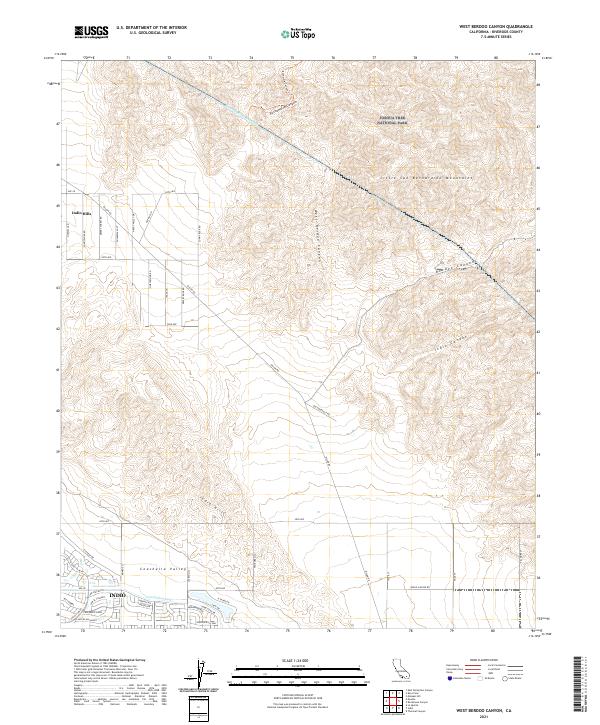 US Topo 7.5-minute map for West Berdoo Canyon CA