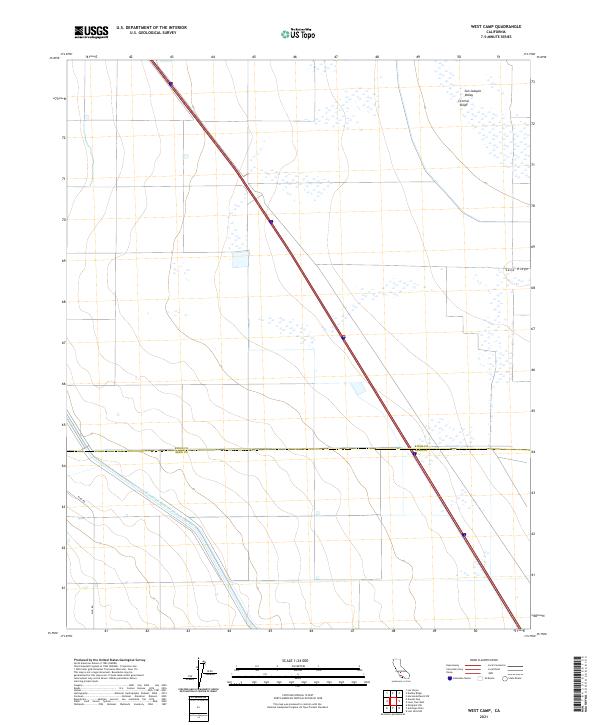 US Topo 7.5-minute map for West Camp CA