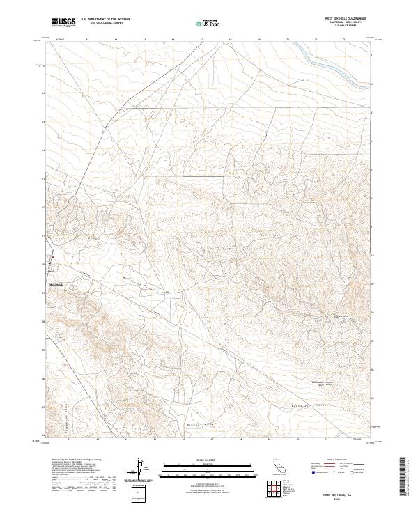 US Topo 7.5-minute map for West Elk Hills CA