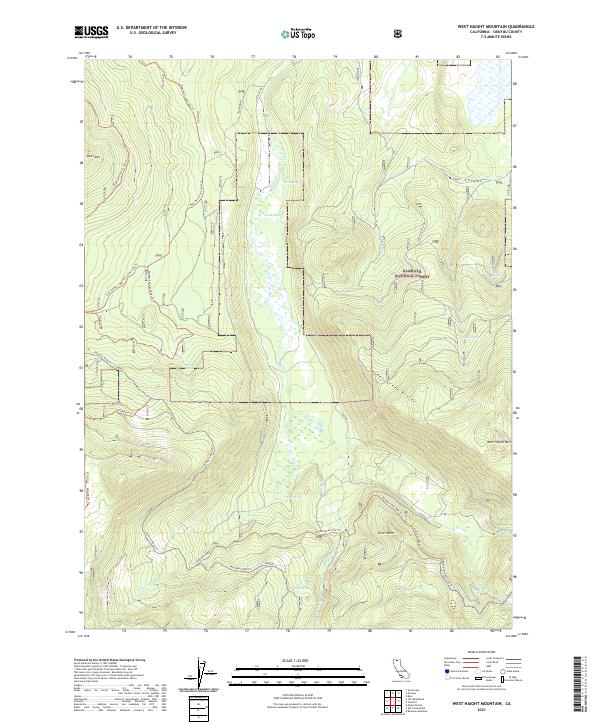 US Topo 7.5-minute map for West Haight Mountain CA