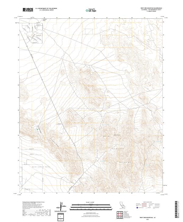 US Topo 7.5-minute map for West Ord Mountain CA