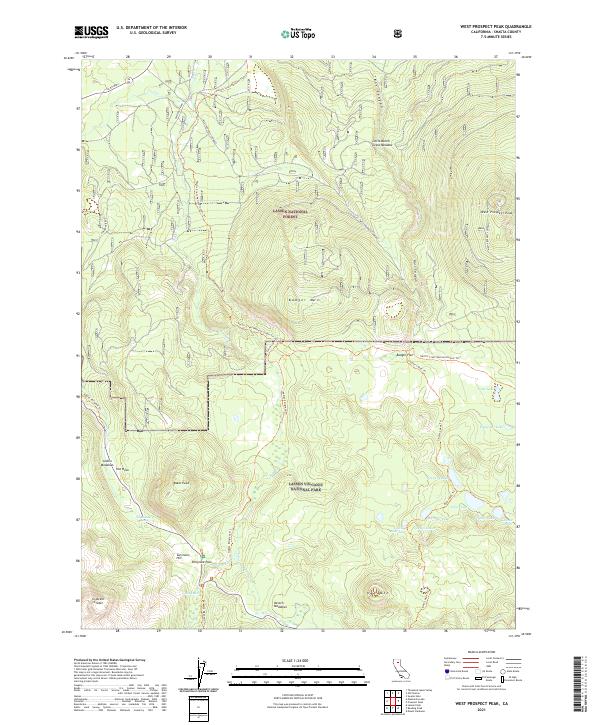 US Topo 7.5-minute map for West Prospect Peak CA