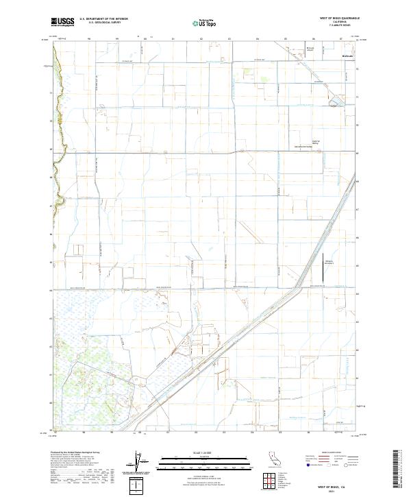 US Topo 7.5-minute map for West of Biggs CA