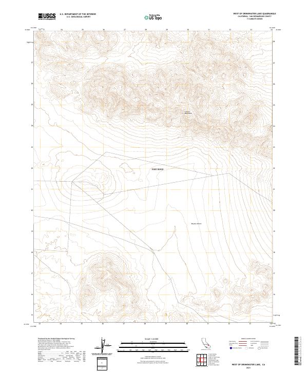 US Topo 7.5-minute map for West of Drinkwater Lake CA