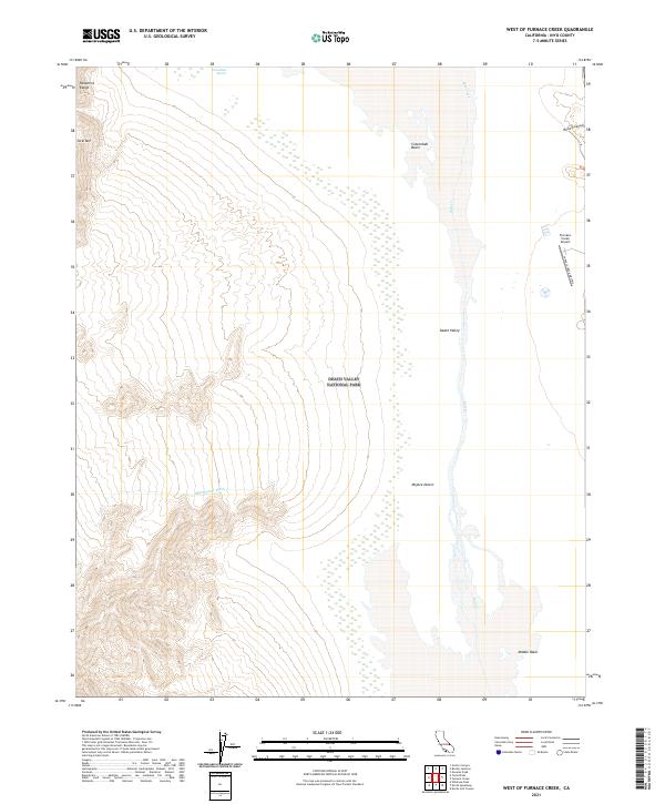 US Topo 7.5-minute map for West of Furnace Creek CA