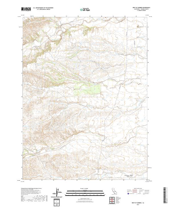 US Topo 7.5-minute map for West of Gerber CA