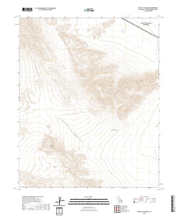US Topo 7.5-minute map for West of Glasgow CA