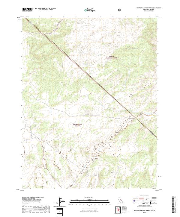 US Topo 7.5-minute map for West of Huntoon Spring CANV