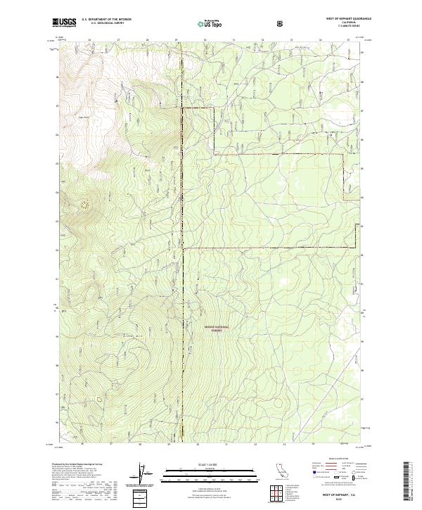 US Topo 7.5-minute map for West of Kephart CA