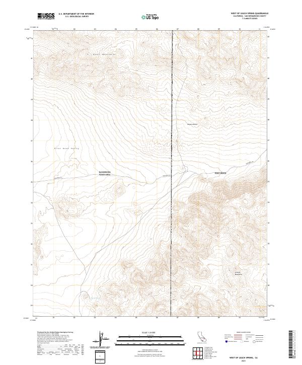 US Topo 7.5-minute map for West of Leach Spring CA