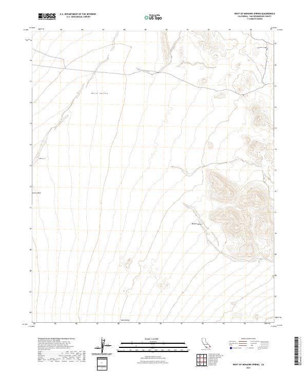 US Topo 7.5-minute map for West of Mohawk Spring CA