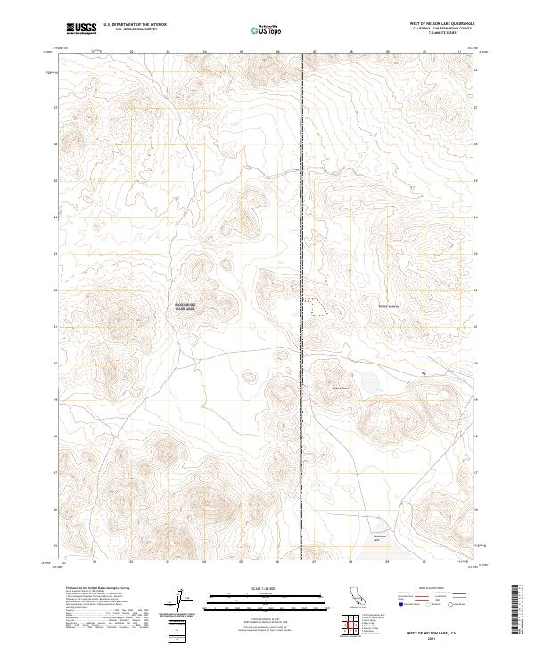 US Topo 7.5-minute map for West of Nelson Lake CA