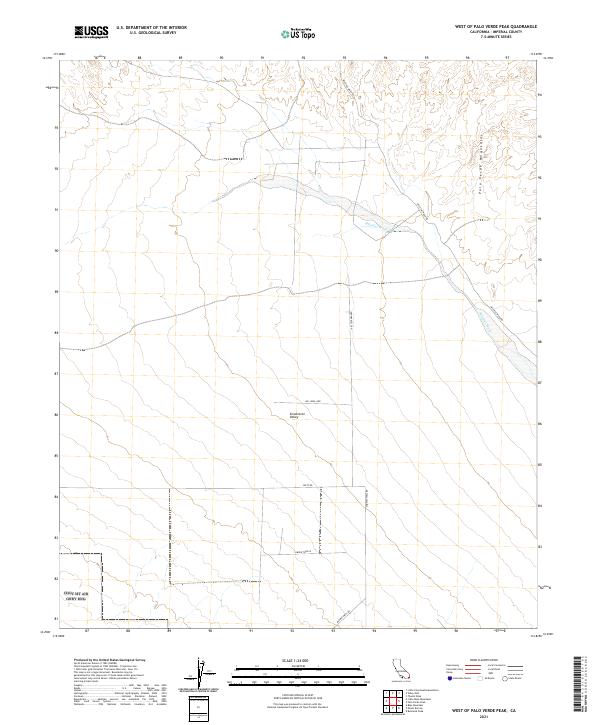 US Topo 7.5-minute map for West of Palo Verde Peak CA