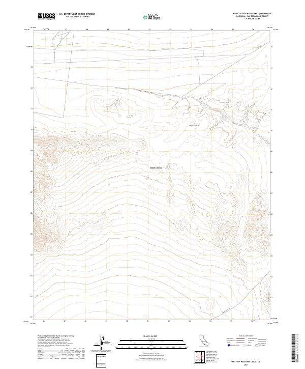 US Topo 7.5-minute map for West of Red Pass Lake CA
