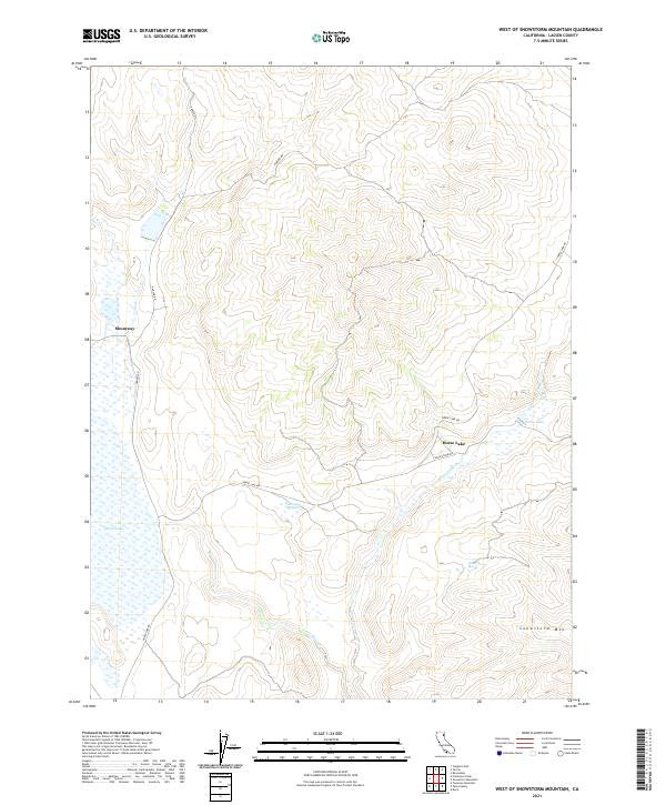 US Topo 7.5-minute map for West of Snowstorm Mountain CA