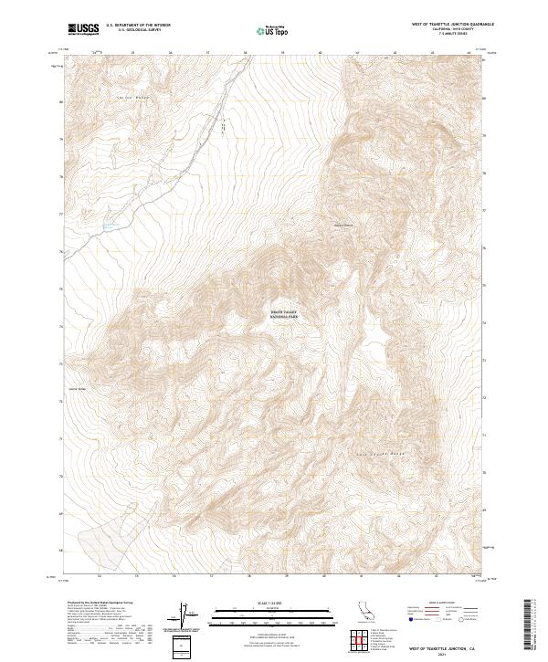 US Topo 7.5-minute map for West of Teakettle Junction CA