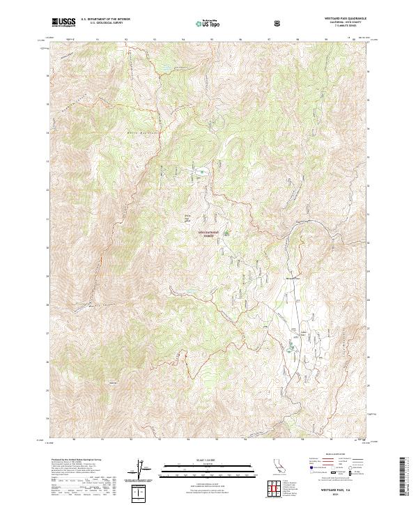 US Topo 7.5-minute map for Westgard Pass CA