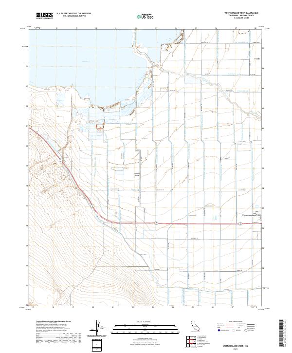 US Topo 7.5-minute map for Westmorland West CA