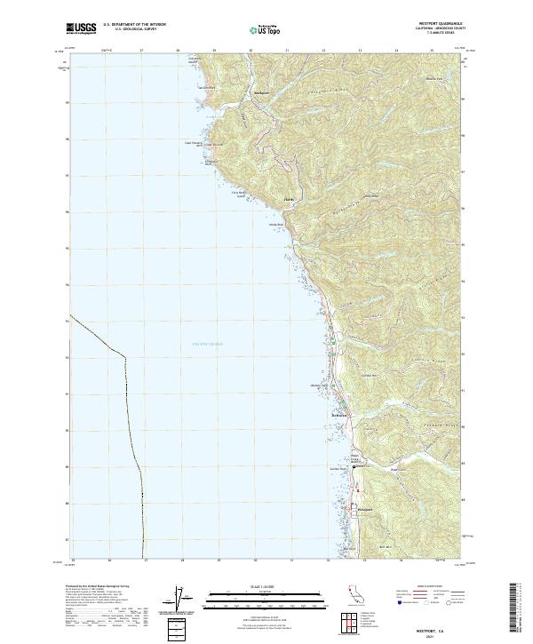 US Topo 7.5-minute map for Westport CA