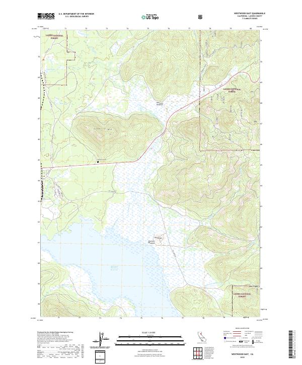 US Topo 7.5-minute map for Westwood East CA