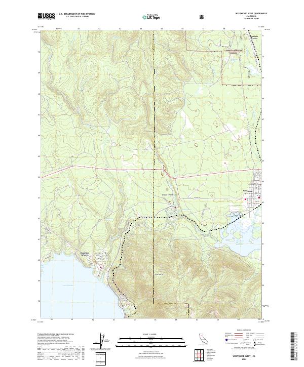 US Topo 7.5-minute map for Westwood West CA