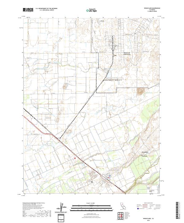 US Topo 7.5-minute map for Wheatland CA