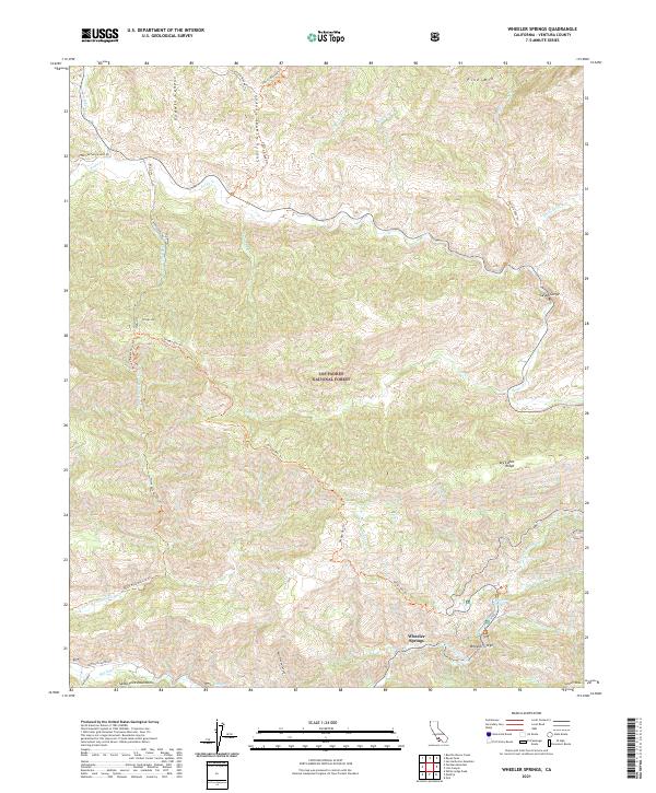 US Topo 7.5-minute map for Wheeler Springs CA