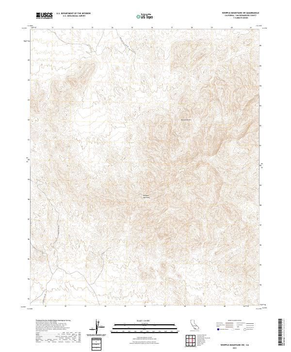 US Topo 7.5-minute map for Whipple Mountains SW CA
