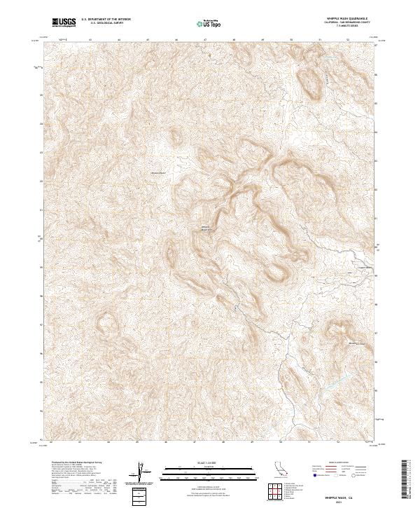 US Topo 7.5-minute map for Whipple Wash CA