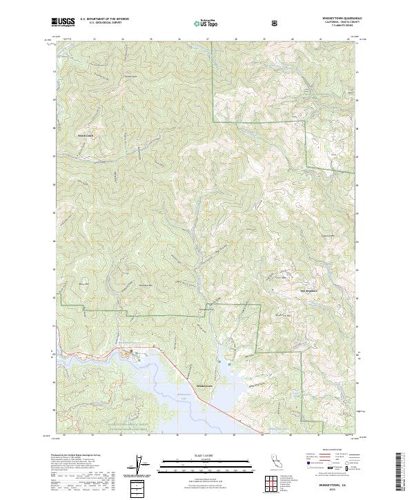 US Topo 7.5-minute map for Whiskeytown CA