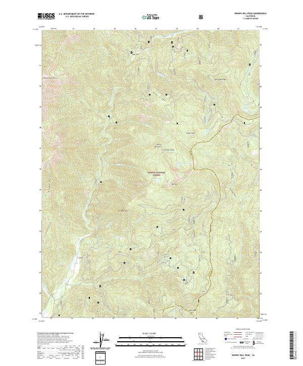 US Topo 7.5-minute map for Whisky Bill Peak CA