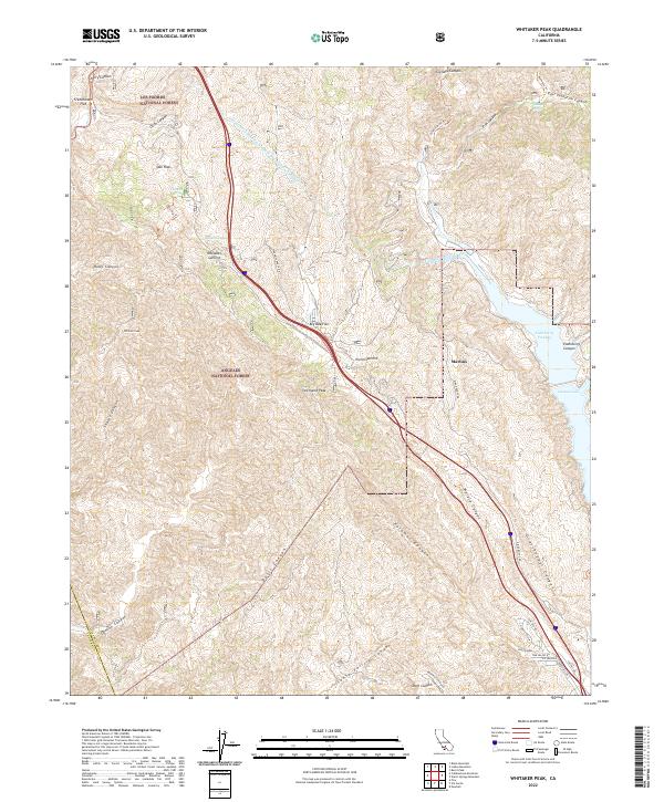 US Topo 7.5-minute map for Whitaker Peak CA